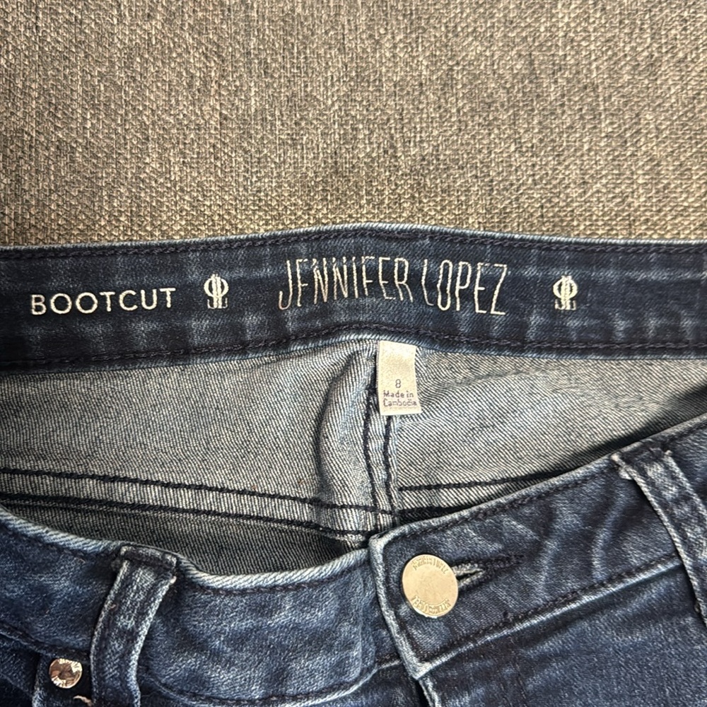 Jennifer Lopez Blue Flare Wide Leg Jeans - Picture 2 of 5